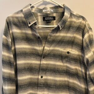 EZEKIEL BRAND NWTS MENS FLANNEL L/S SIZE XXL LIGHT GREEN AND BLUE SOFT & COMFY